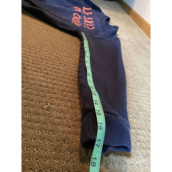 J Crew Sweatshirt Pullover Womens Medium Navy Blue Le Ski Oui Oui French Terry - Picture 6 of 8